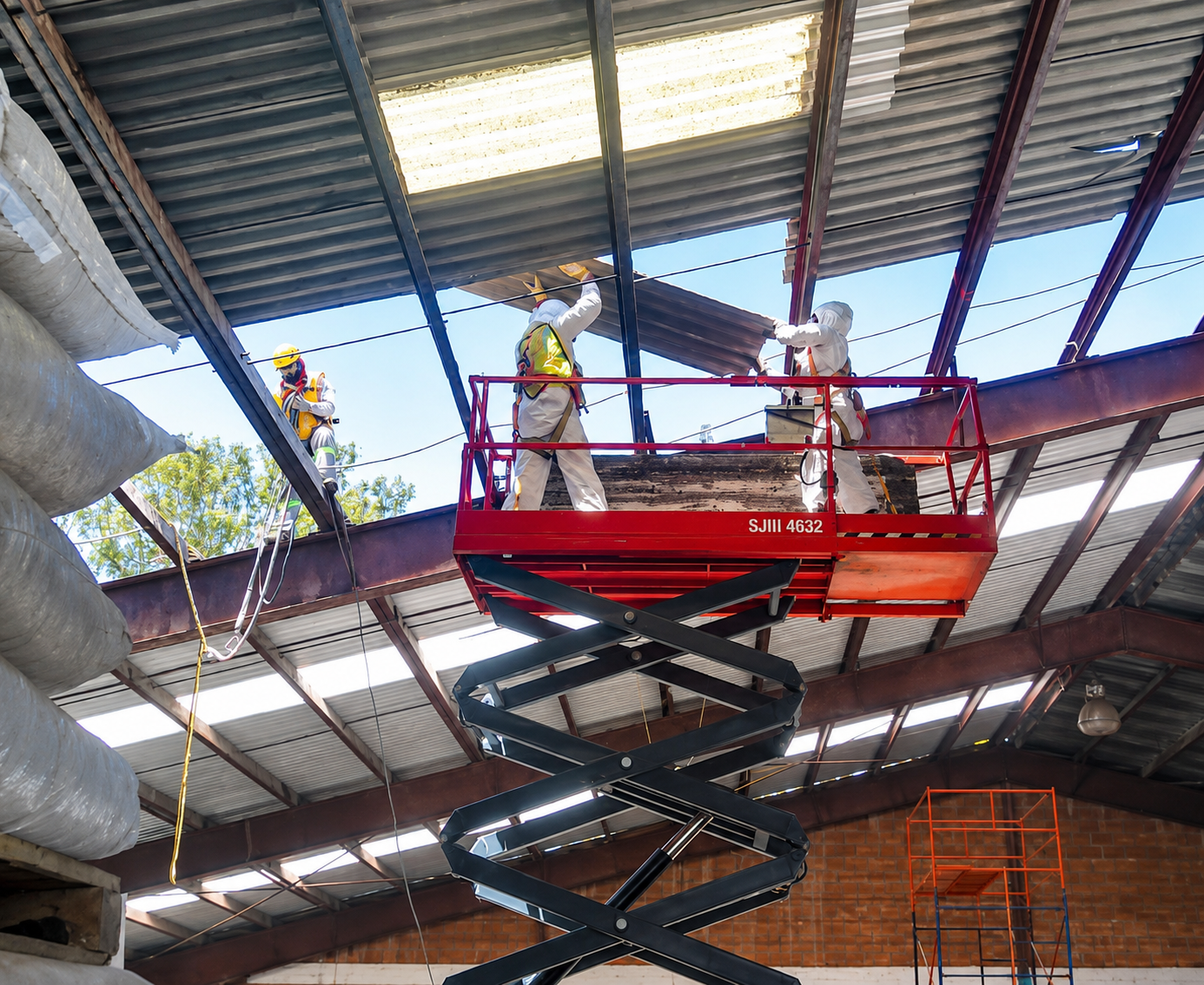 Equipo certificado ABANY realizando retiro de asbesto